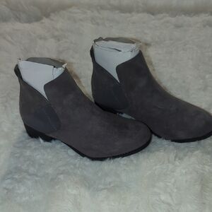 Gray Suede Ankle Boots